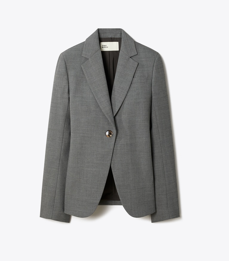 Tory Burch designer jacken Blazer aus Stretchflanell in Gray Mélange front