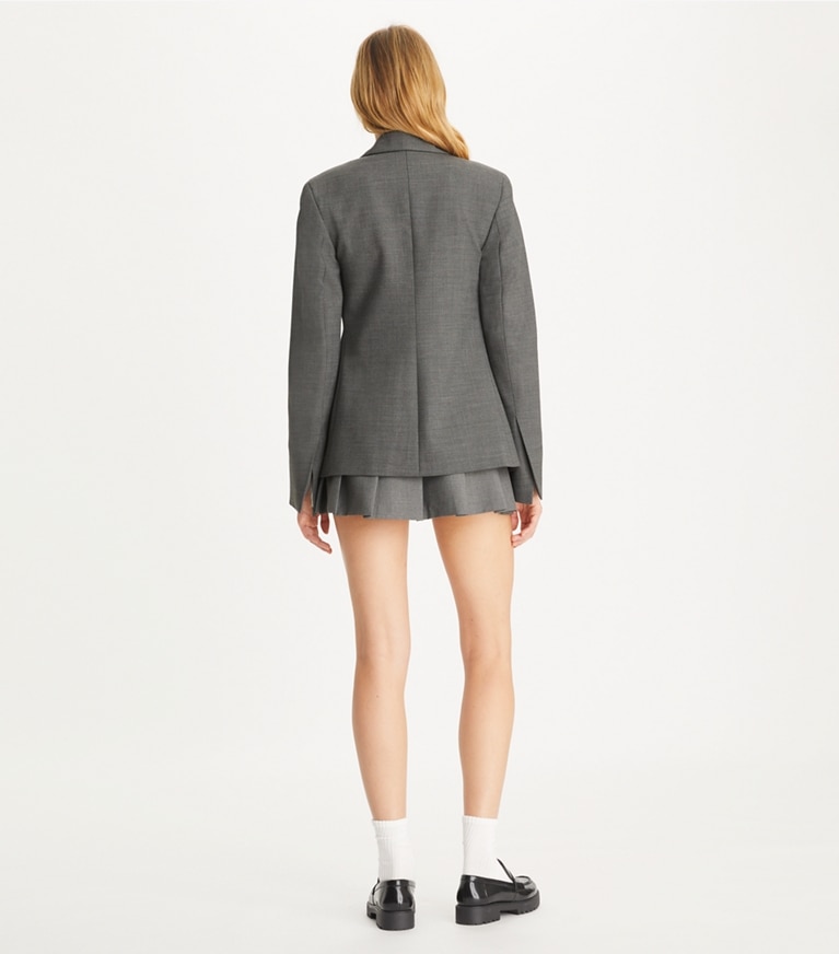Tory Burch designer jacken Blazer aus Stretchflanell in Gray Mélange front