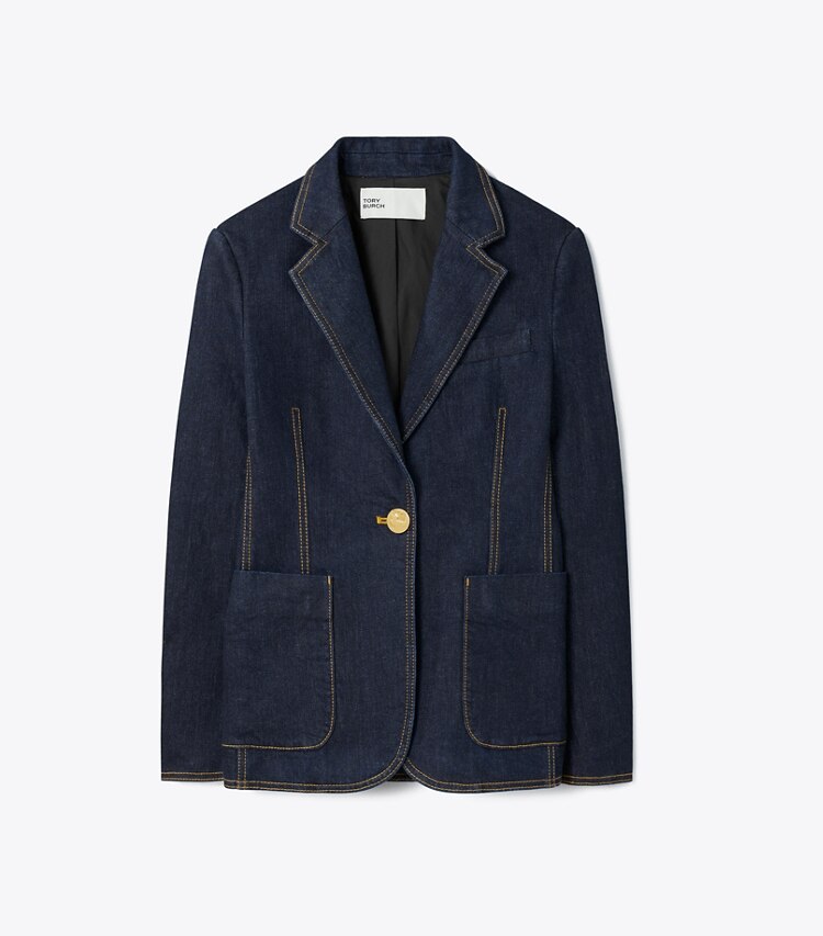 Tory Burch designer giacche Blazer denim in Dark Wash front