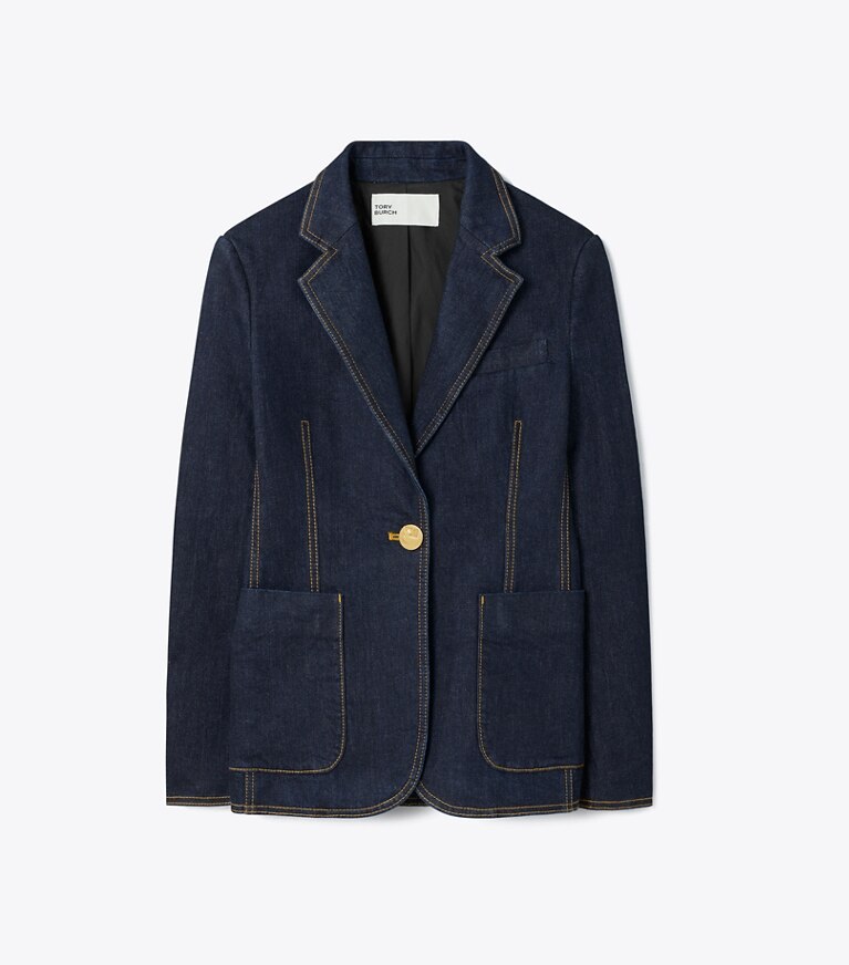 Tory Burch designer giacche Blazer denim in Dark Wash front