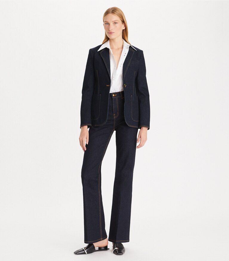 Tory Burch designer giacche Blazer denim in Dark Wash front