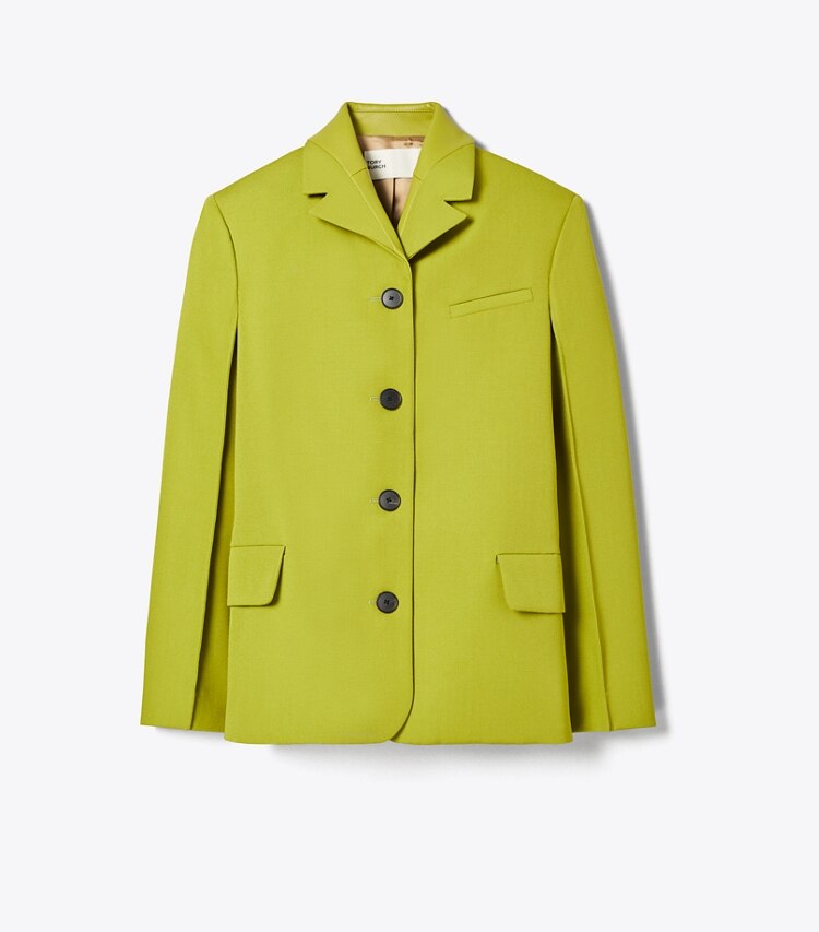 Tory Burch designer vestes Blazer en laine dans Leaf Green de face
