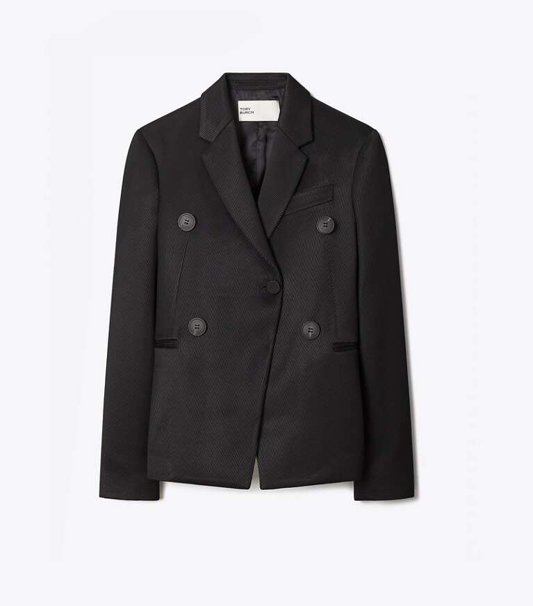 Tory Burch designer vestes Blazer en sergé dans Black de face