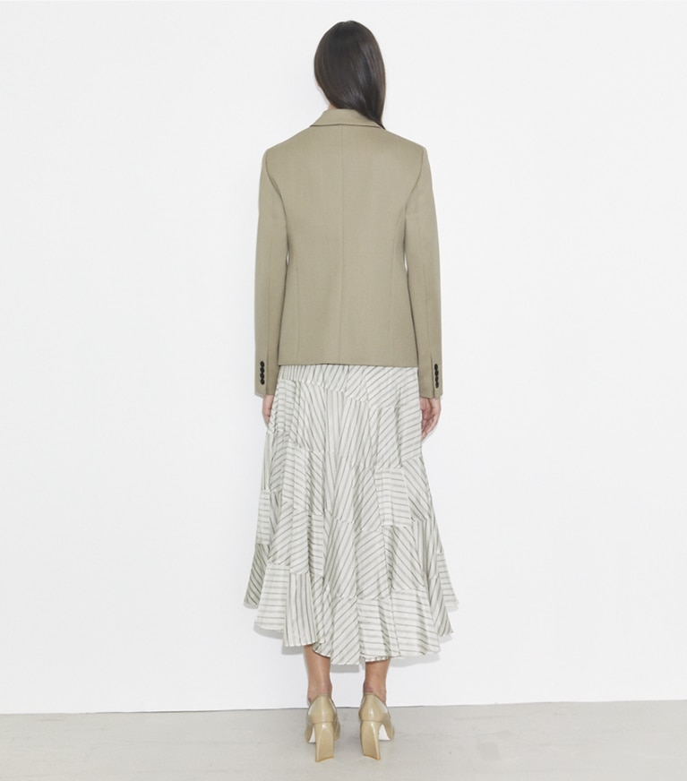 Tory Burch designer giacche Blazer in misto lana in Taupe Gray front