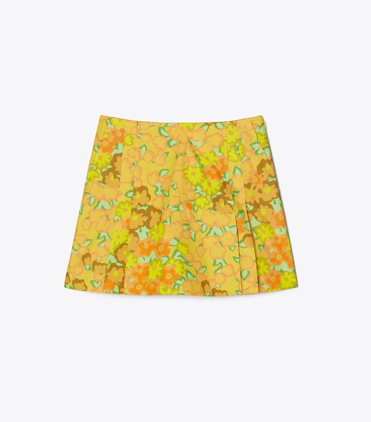 Tory Burch designer bottoms Blossom Poplin Skort in Yellow front