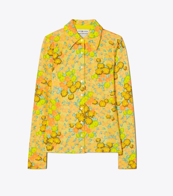 Blossoms Knit Shirt: Women's Designer Sweaters | Tory Burch