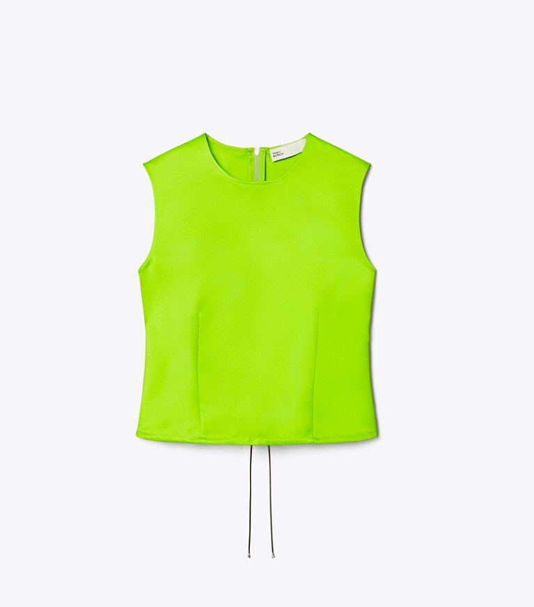 Tory Burch designer hauts Blouse en satin dans Vivid Lime de face