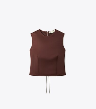 Tory Burch designer hauts Blouse en satin dans Dark Sangria de face