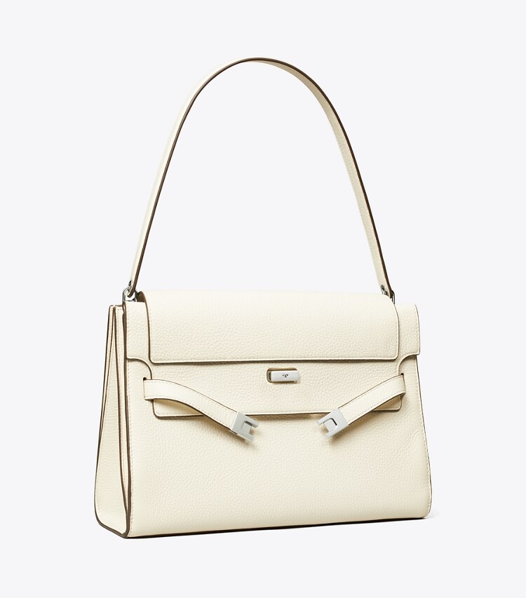 Tory Burch diseñador bolsos de hombro Bolsa de hombro grande Lee Radziwill en Ivory ángulo