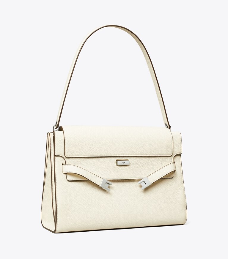 Tory Burch diseñador bolsos de hombro Bolsa de hombro grande Lee Radziwill en Ivory ángulo