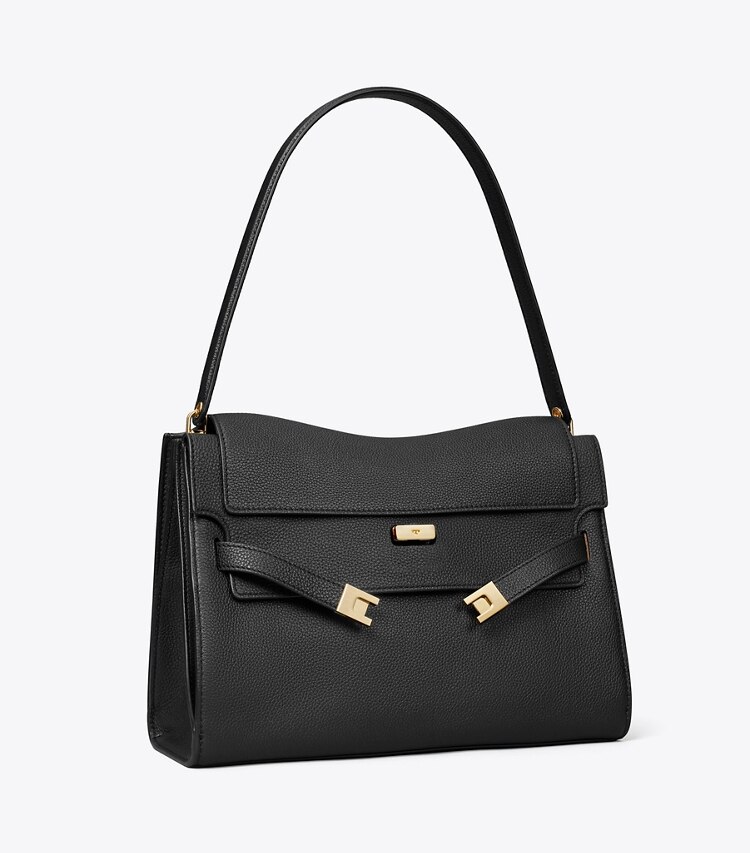 Tory Burch diseñador bolsos de hombro Bolsa de hombro grande Lee Radziwill en Black ángulo