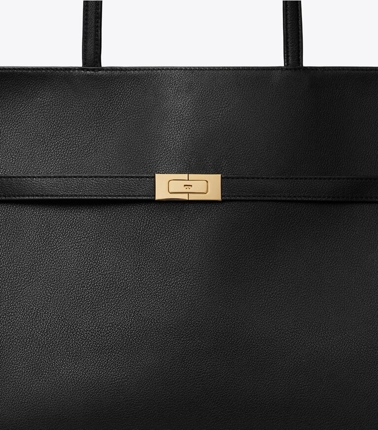 Tory Burch diseñador bolsos tote Bolsa Lee Radziwill en Black detalle
