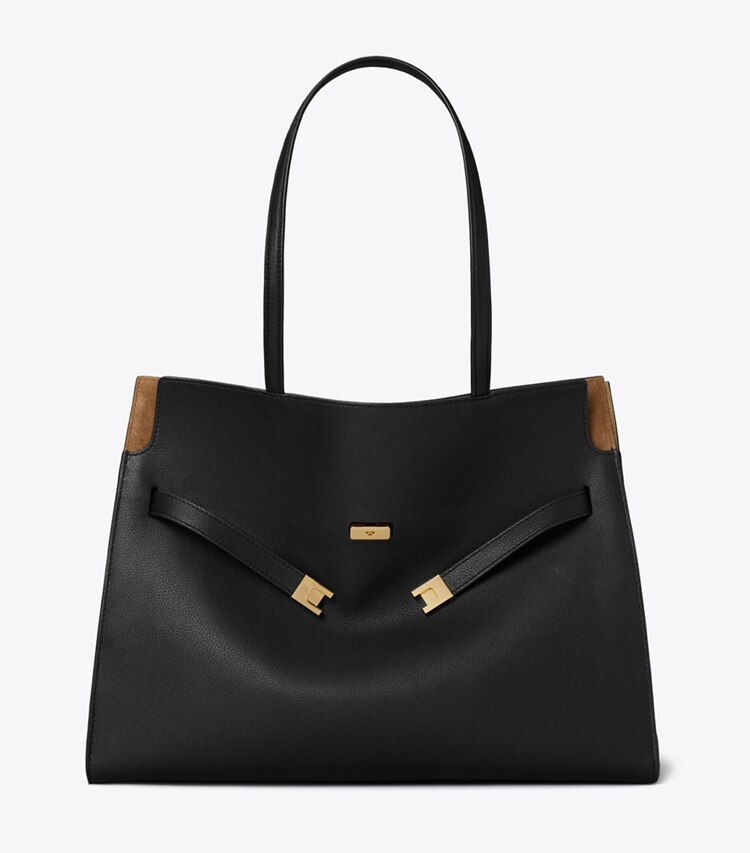 Tory Burch diseñador bolsos tote Bolsa Lee Radziwill en Black frente