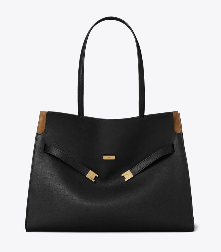 Tory Burch diseñador bolsos tote Bolsa Lee Radziwill en Black frente