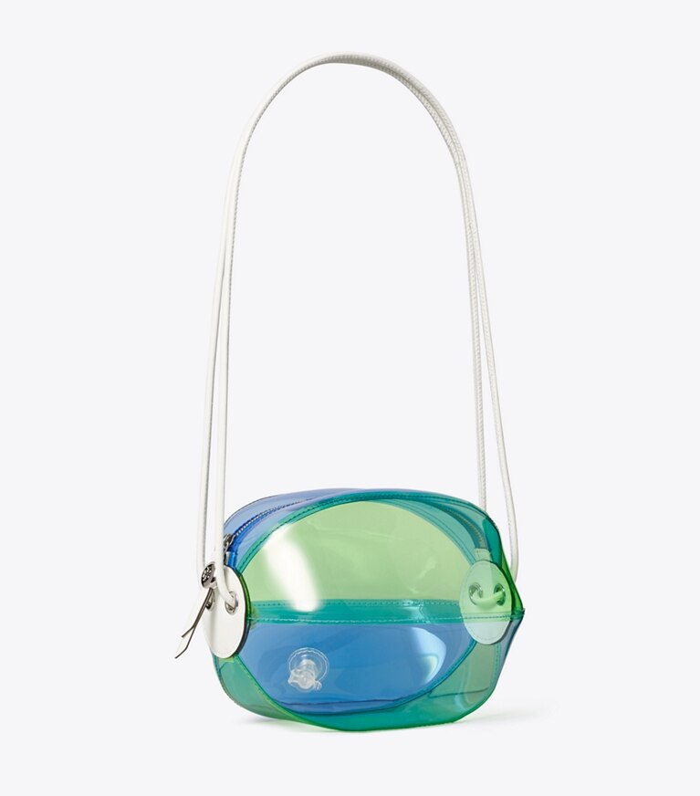 Tory Burch diseñador bolsos tote Bolsa para pelota de playa en Pool Blue ángulo