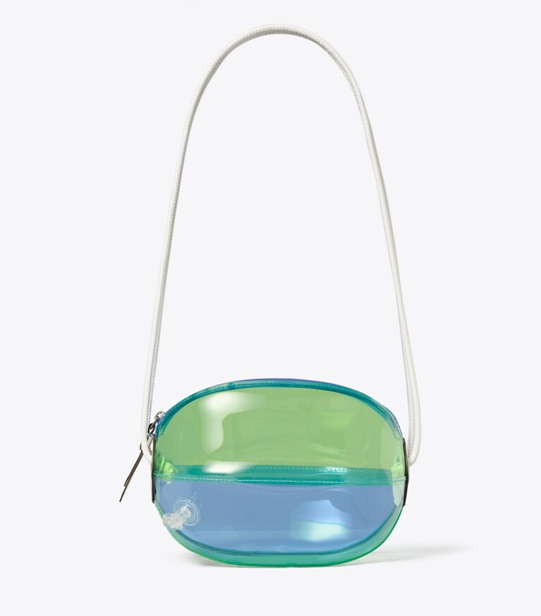 Tory Burch diseñador bolsos tote Bolsa para pelota de playa en Pool Blue frente
