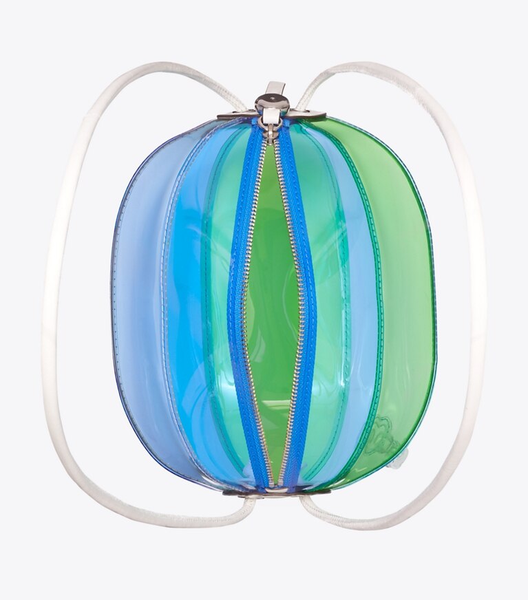 Tory Burch diseñador bolsos tote Bolsa para pelota de playa en Pool Blue vista superior