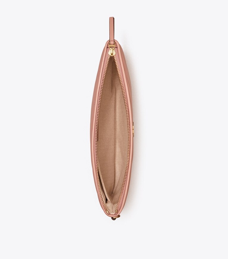 Tory Burch diseñador monederos Bolsa pequeña Kira Chevron en MEADOW SWEET / Rolled Gold vista superior