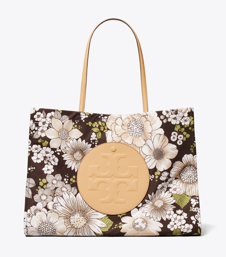 Tory Burch diseñador bolsos tote Bolsa Tote de nailon estampado Ella en Floral Green/Brown frente