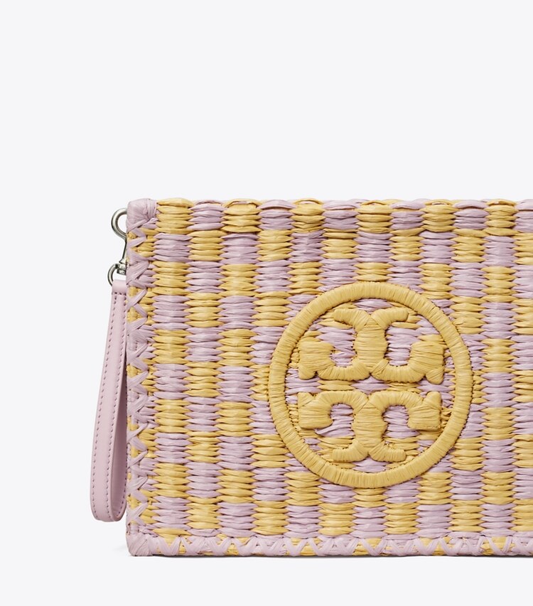 Tory Burch diseñador bolsos de muñeca Bolsita de croché hecha a mano Ella en Pale Purple detalle