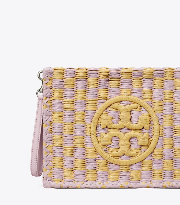 Tory Burch diseñador bolsos de muñeca Bolsita de croché hecha a mano Ella en Pale Purple detalle