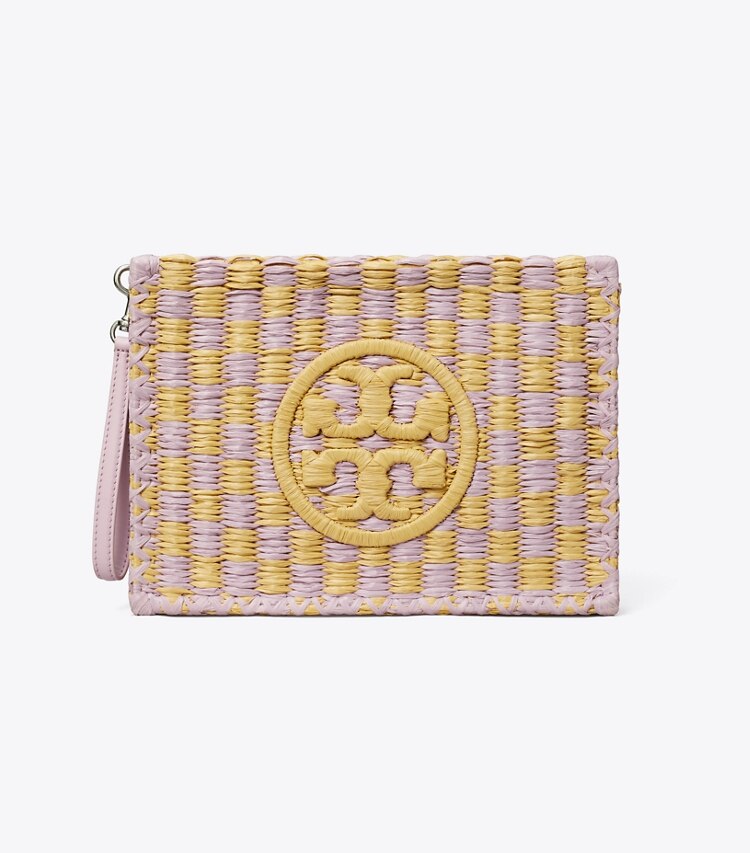 Tory Burch diseñador bolsos de muñeca Bolsita de croché hecha a mano Ella en Pale Purple frente