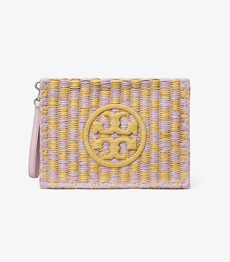 Tory Burch diseñador bolsos de muñeca Bolsita de croché hecha a mano Ella en Pale Purple frente