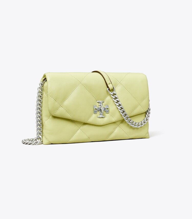 Tory Burch diseñador bolsos bandolera Bolso bandolera acolchado con forma de rombos Kira en Fresh Pear ángulo