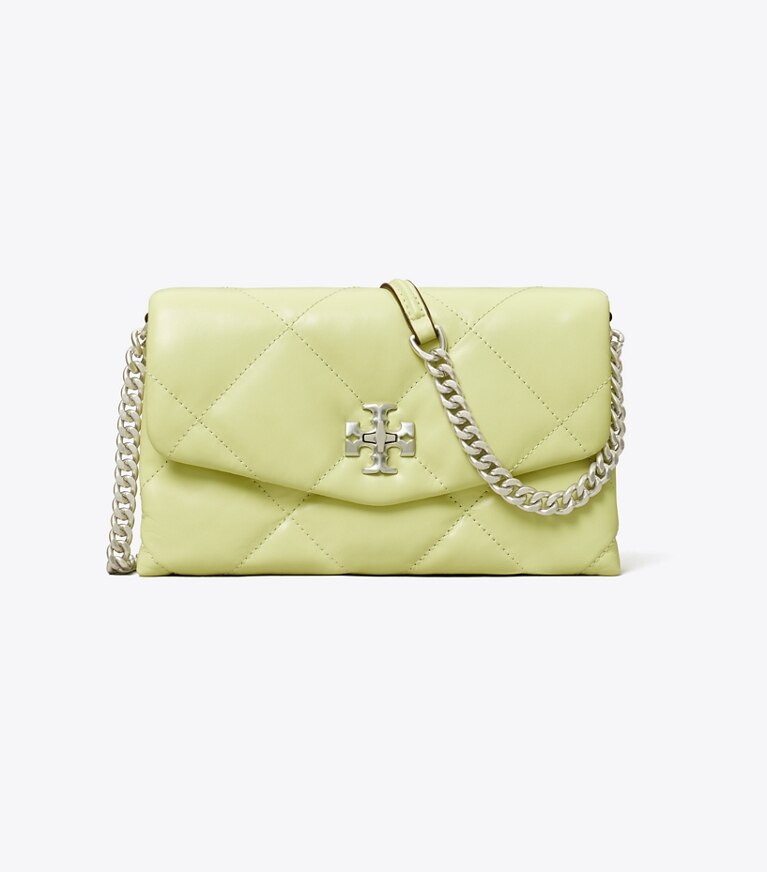 Tory Burch diseñador bolsos bandolera Bolso bandolera acolchado con forma de rombos Kira en Fresh Pear frente