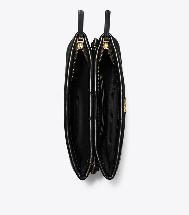 Tory Burch diseñador bolsos bandolera Bolso bandolera acolchado con forma de rombos Kira en Black vista superior