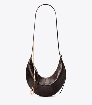 Tory Burch diseñador bolsos bandolera Bolso bandolera con grabado de cocodrilo Pierced en Coco frente