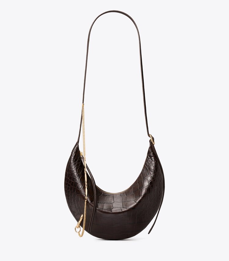 Tory Burch diseñador bolsos bandolera Bolso bandolera con grabado de cocodrilo Pierced en Coco frente
