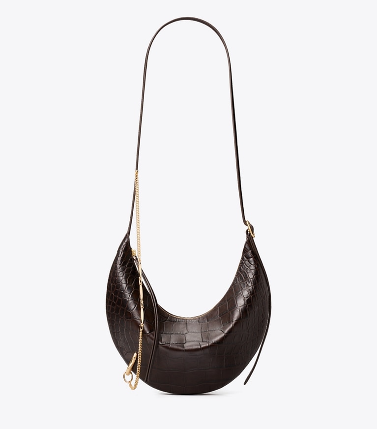 Tory Burch diseñador bolsos bandolera Bolso bandolera con grabado de cocodrilo Pierced en Coco frente