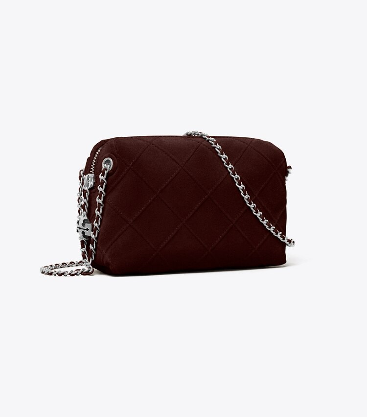 Tory Burch diseñador bolsos bandolera Bolso bandolera de gamuza suave Fleming en Licorice ángulo