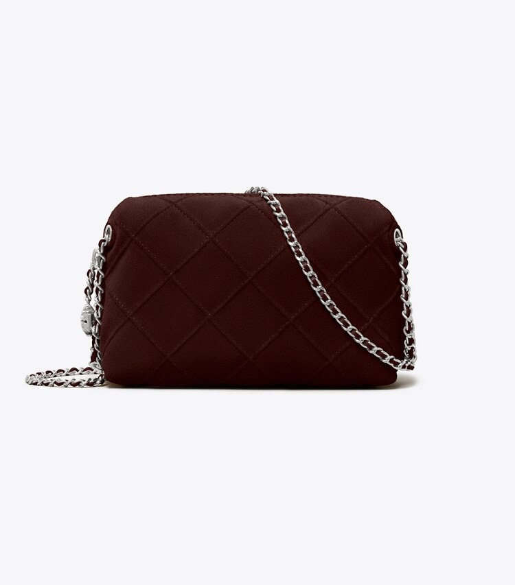 Tory Burch diseñador bolsos bandolera Bolso bandolera de gamuza suave Fleming en Licorice frente