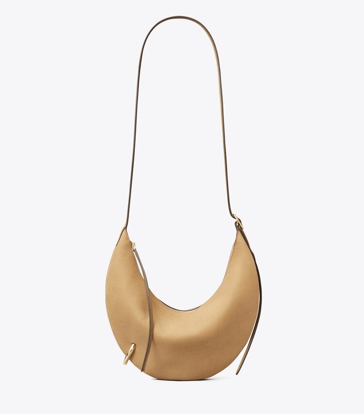 Tory Burch diseñador bolsos bandolera Bolso bandolera de nobuk Pierced en Stone frente