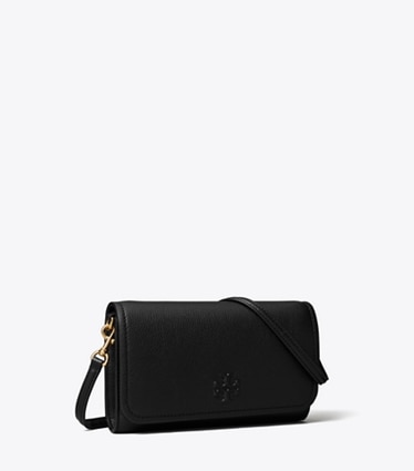 Tory Burch diseñador bolsos bandolera Bolso bandolera de piel tipo billetera en Black ángulo