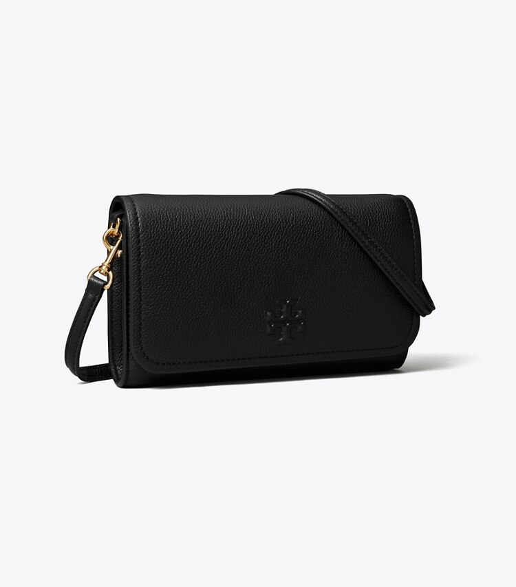 Tory Burch diseñador bolsos bandolera Bolso bandolera de piel tipo billetera en Black ángulo