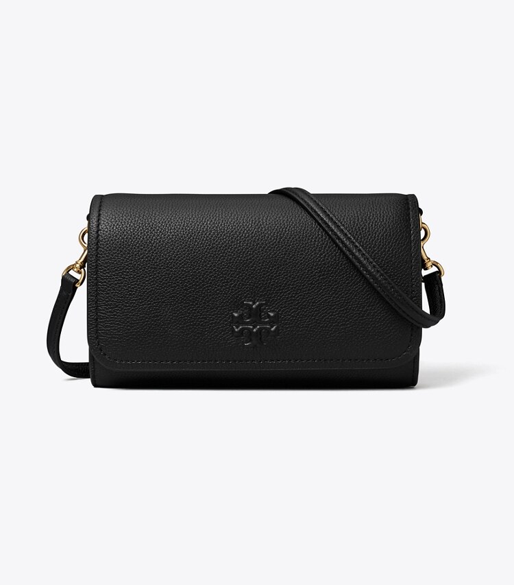 Tory Burch diseñador bolsos bandolera Bolso bandolera de piel tipo billetera en Black frente
