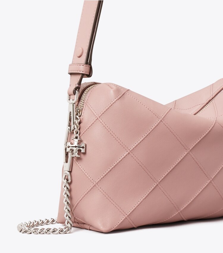 Tory Burch diseñador bolsos bandolera Bolso bandolera grande Fleming Soft en Light Mauve detalle