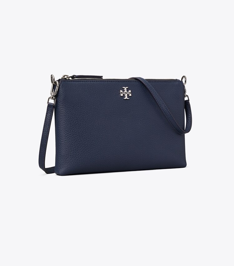 Tory Burch diseñador bolsos bandolera Bolso bandolera Mercer con cremallera granulada en Dark Sky ángulo