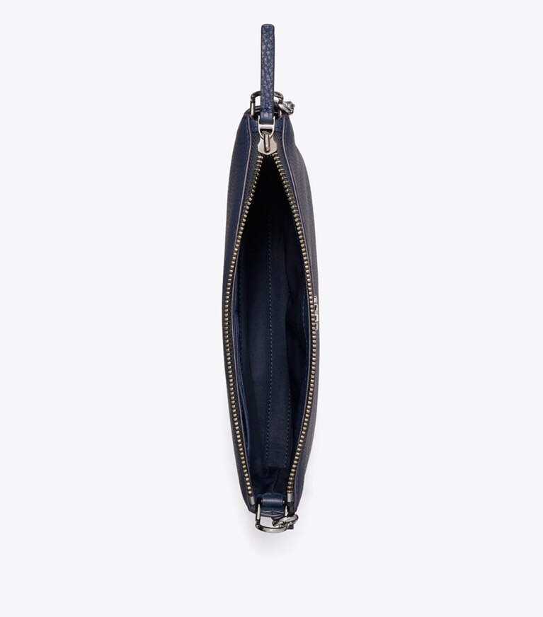 Tory Burch diseñador bolsos bandolera Bolso bandolera Mercer con cremallera granulada en Dark Sky vista superior