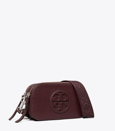 Tory Burch diseñador bolsos bandolera Bolso bandolera Mini Miller en Dark Carmine ángulo