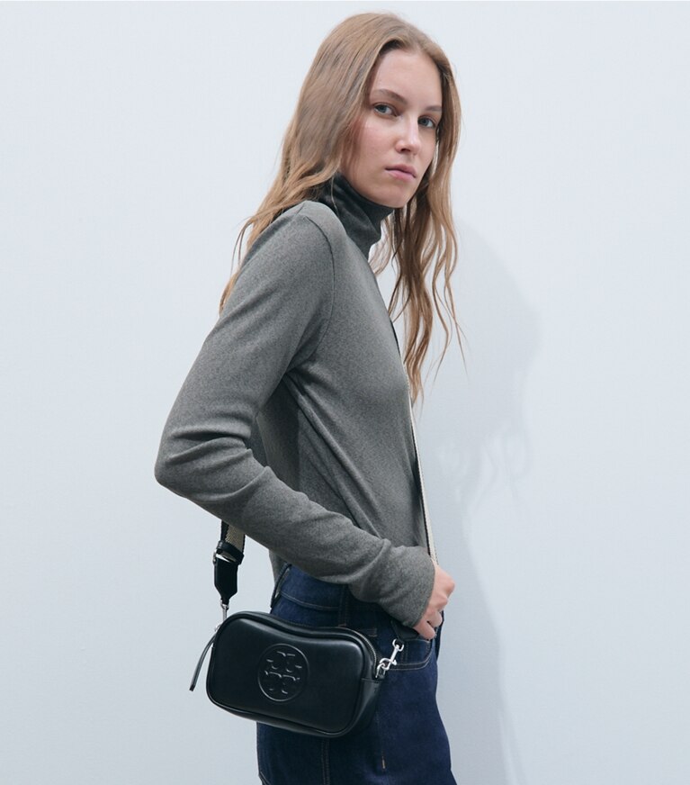 Tory Burch diseñador bolsos bandolera Bolso bandolera Mini Miller natuura™ en BLACK adicional en modelo