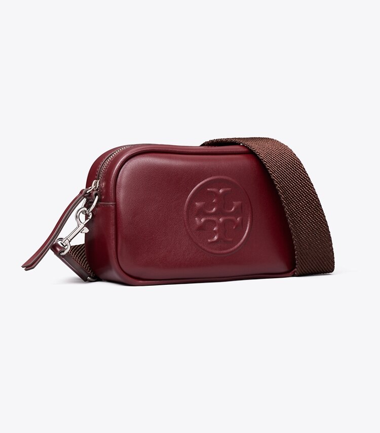 Tory Burch diseñador bolsos bandolera Bolso bandolera Mini Miller natuura™ en Merlot ángulo