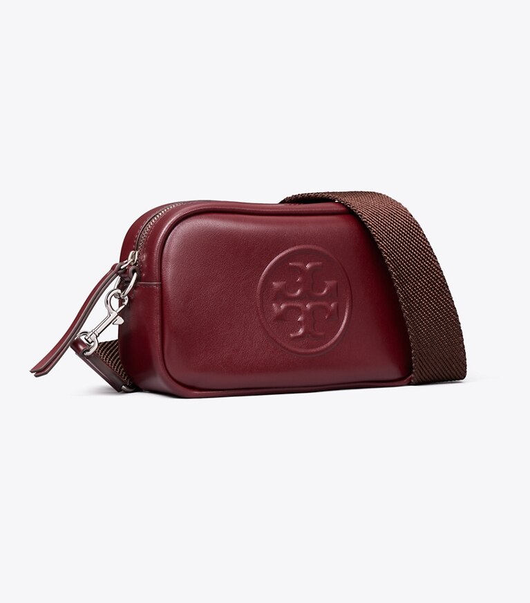 Tory Burch diseñador bolsos bandolera Bolso bandolera Mini Miller natuura™ en Merlot ángulo