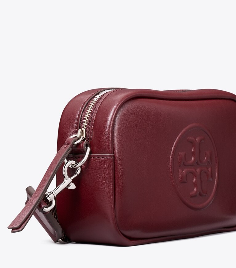 Tory Burch diseñador bolsos bandolera Bolso bandolera Mini Miller natuura™ en Merlot detalle