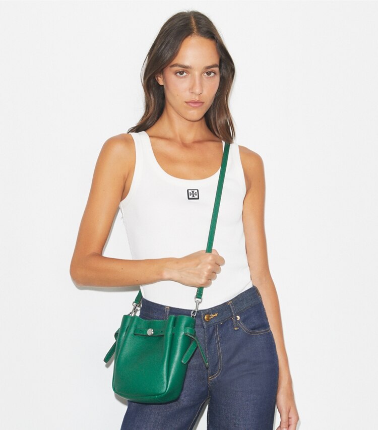 Tory Burch diseñador bolsos bandolera Bolso bandolera pequeño de piel en Dark Kale accesorio en modelo
