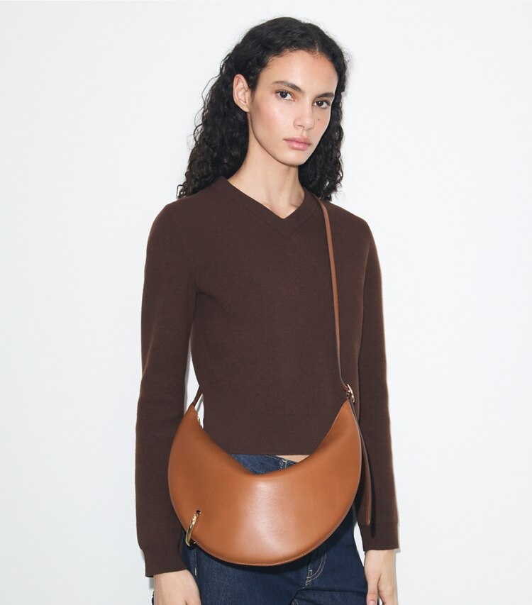 Tory Burch diseñador bolsos bandolera Bolso bandolera Pierced en Aged Tan adicional en modelo