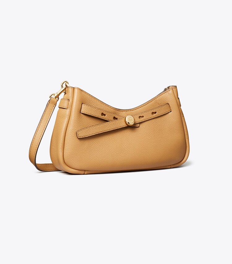Tory Burch diseñador bolsos bandolera Bolso bandolera Romy con cremallera en la parte superior en Tiramisu ángulo